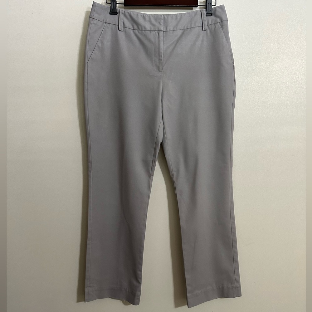 Charter Club Classic-Fit Light Gray Cotton/Polyester Casual Dress Pants, Size 8